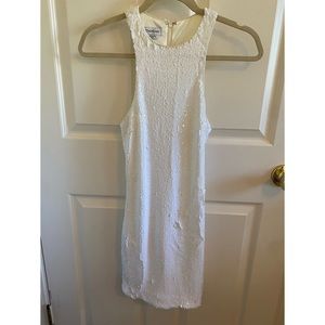 White sequined mini dress